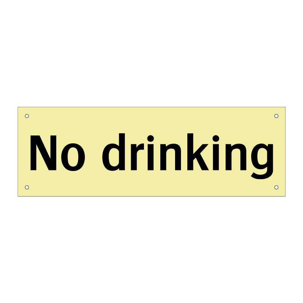No drinking