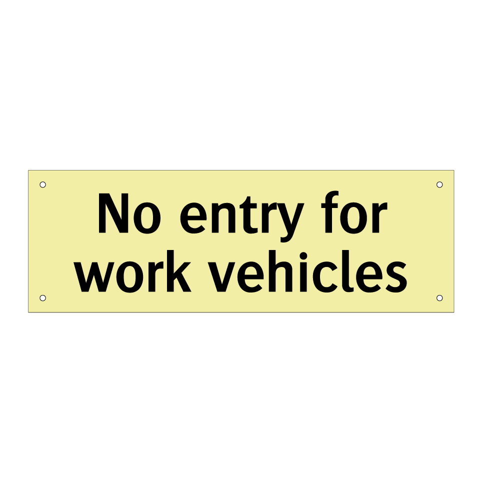 No entry for work vehicles