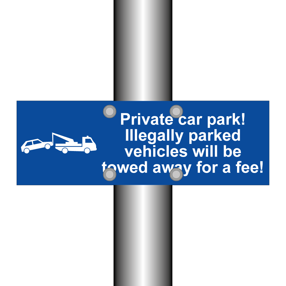 Private car park! Illegally parked vehicles will be towed away for a fee!