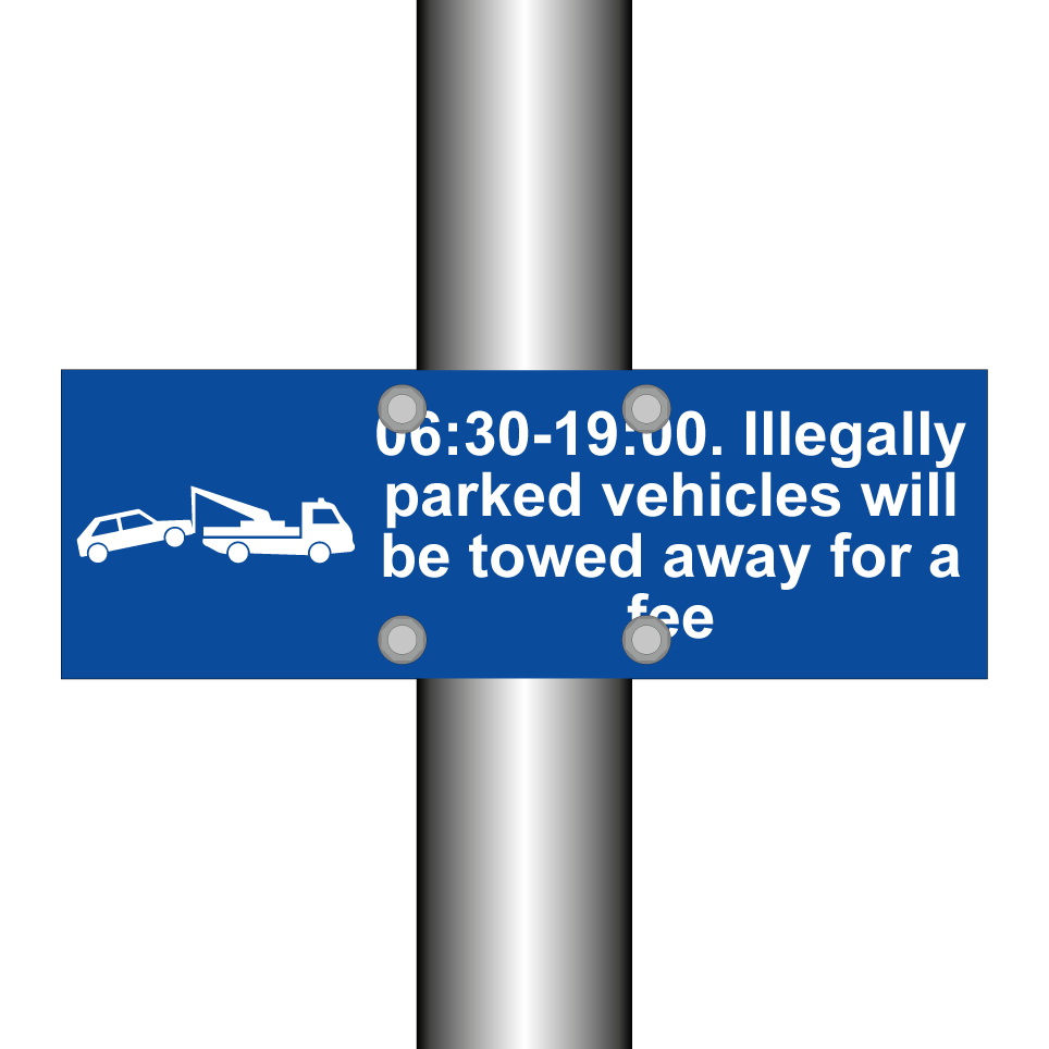 06:30-19:00. Illegally parked vehicles will be towed away for a fee
