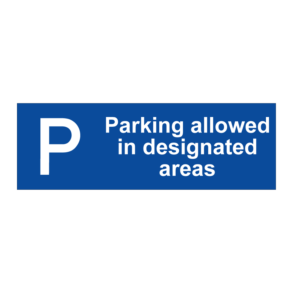 Parking allowed in designated areas