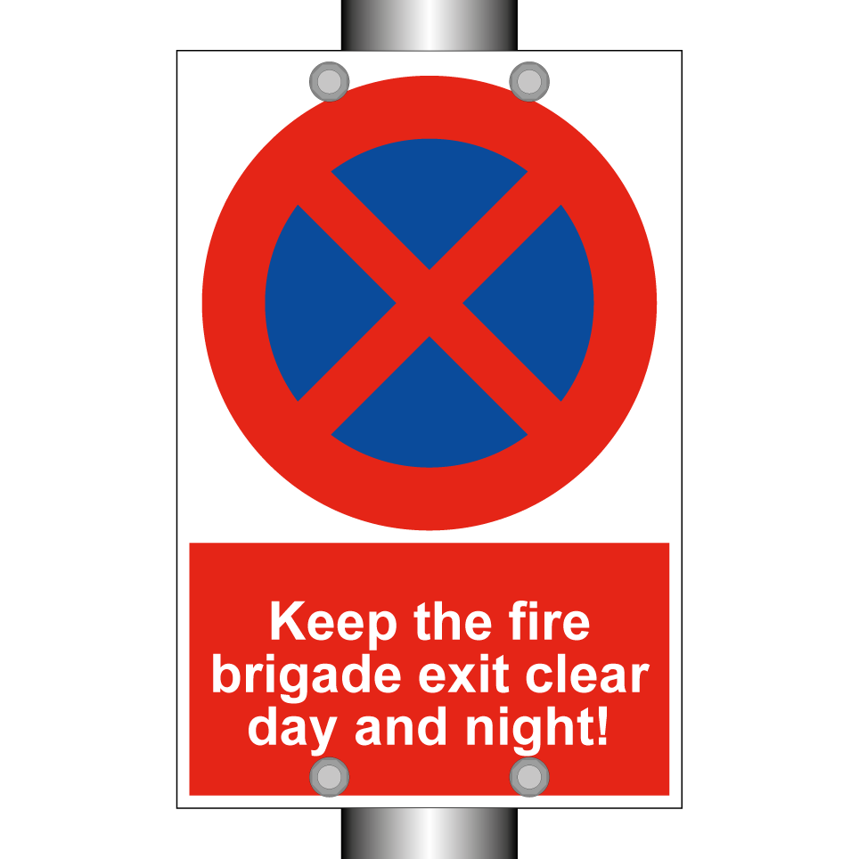 Keep the fire brigade exit clear day and night!