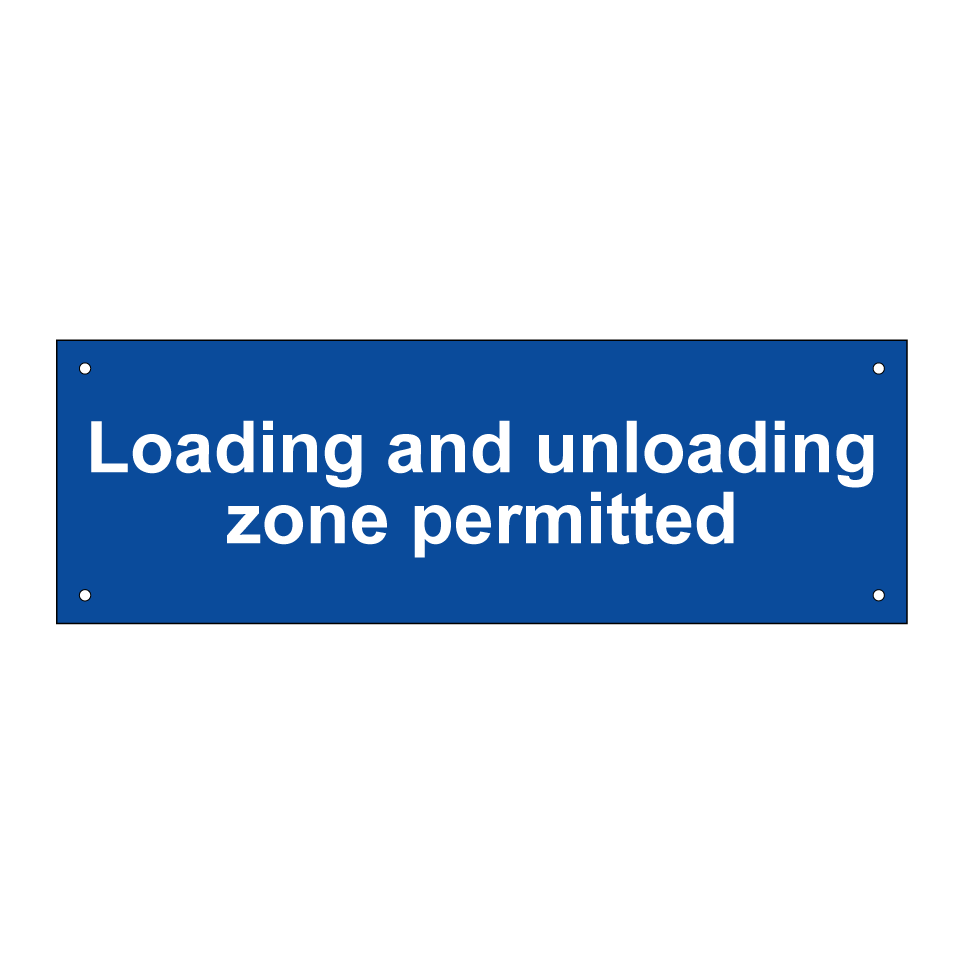 Loading and unloading zone permitted