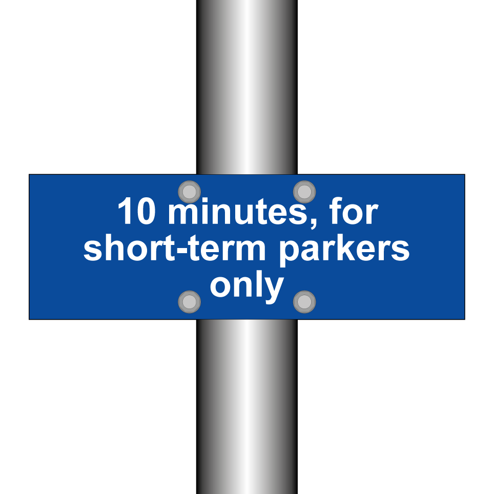 10 minutes, for short-term parkers only