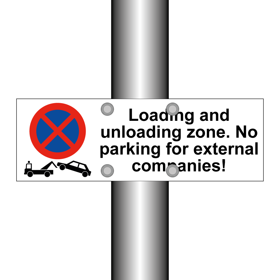 Loading and unloading zone. No parking for external companies!