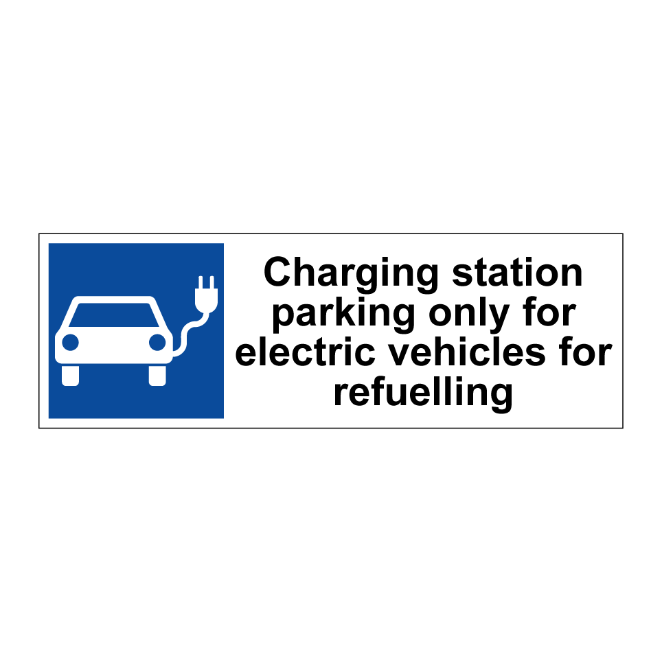 Charging station parking only for electric vehicles for refuelling