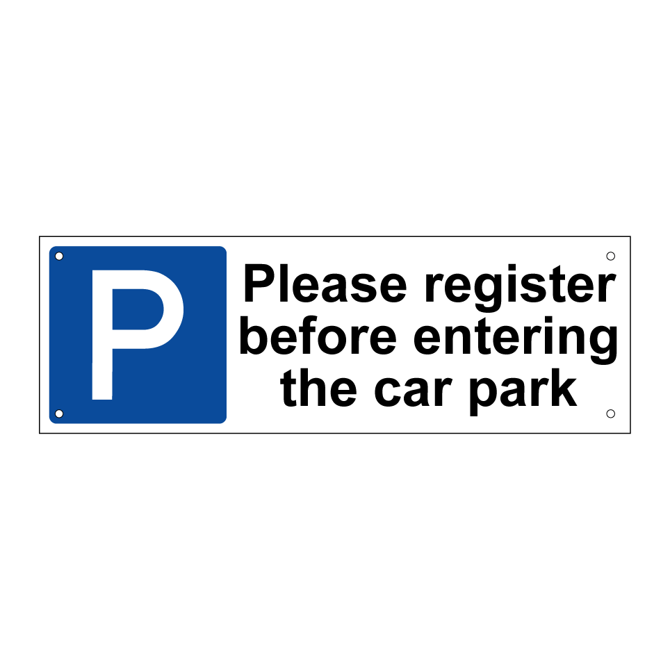 Please register before entering the car park
