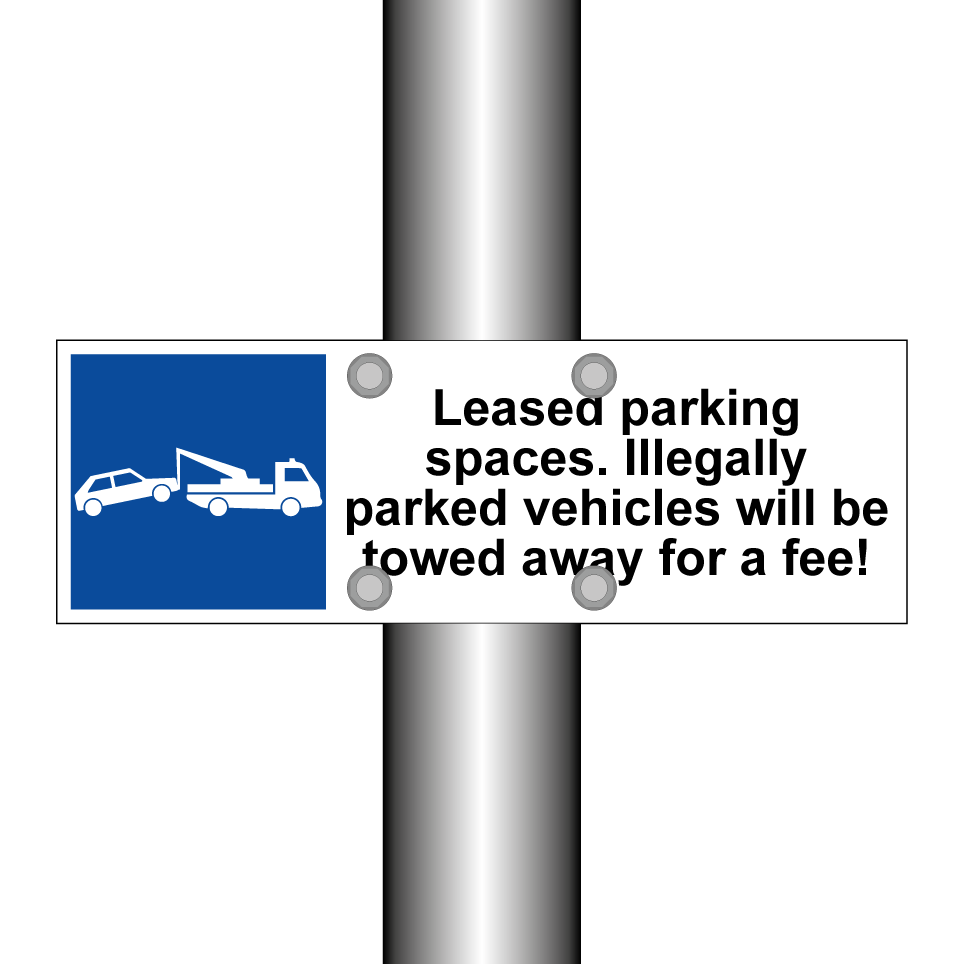 Leased parking spaces. Illegally parked vehicles will be towed away for a fee!