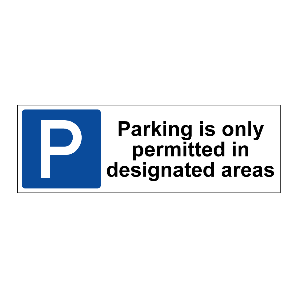 Parking is only permitted in designated areas