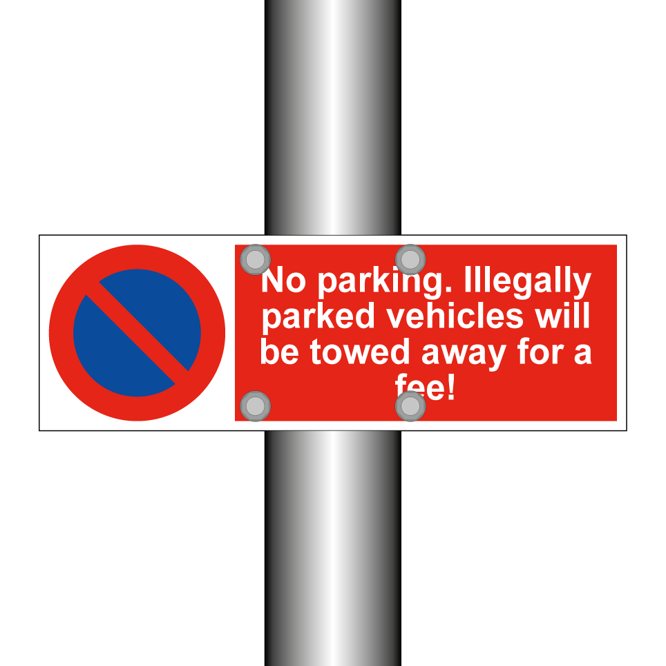 No parking. Illegally parked vehicles will be towed away for a fee!