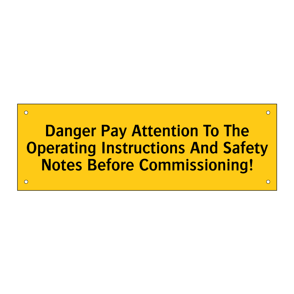 Danger Pay Attention To The Operating Instructions And Safety Notes Before Commissioning!