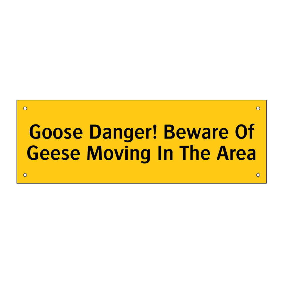 Goose Danger! Beware Of Geese Moving In The Area