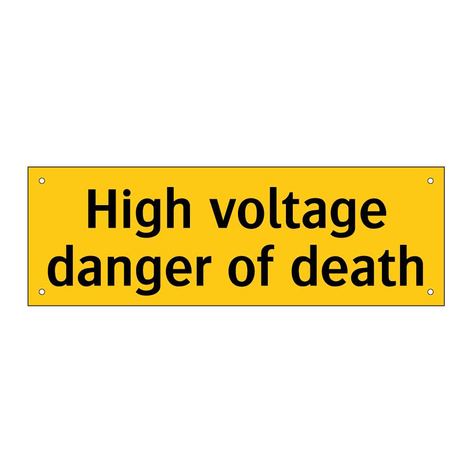High voltage danger of death