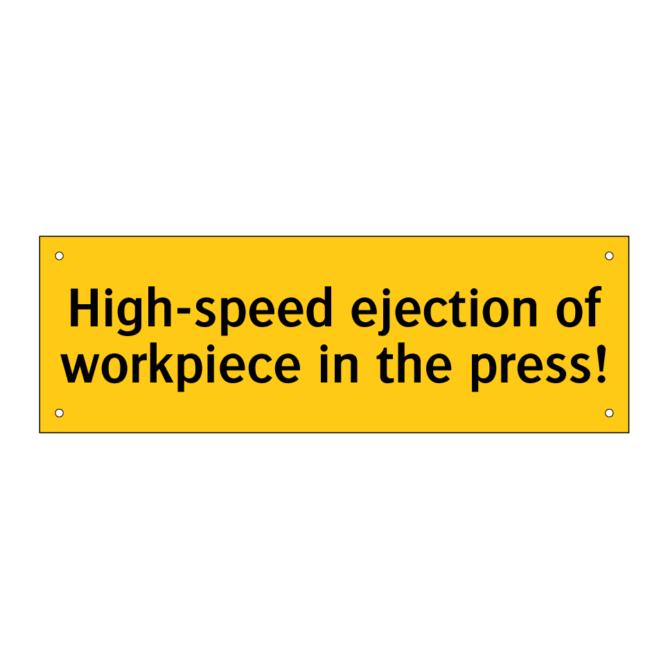 High-speed ejection of workpiece in the press!
