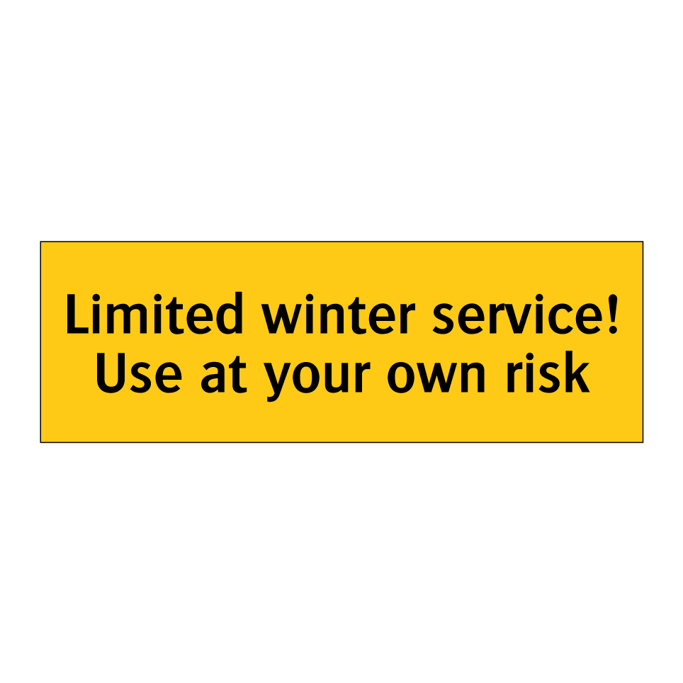 Limited winter service! Use at your own risk