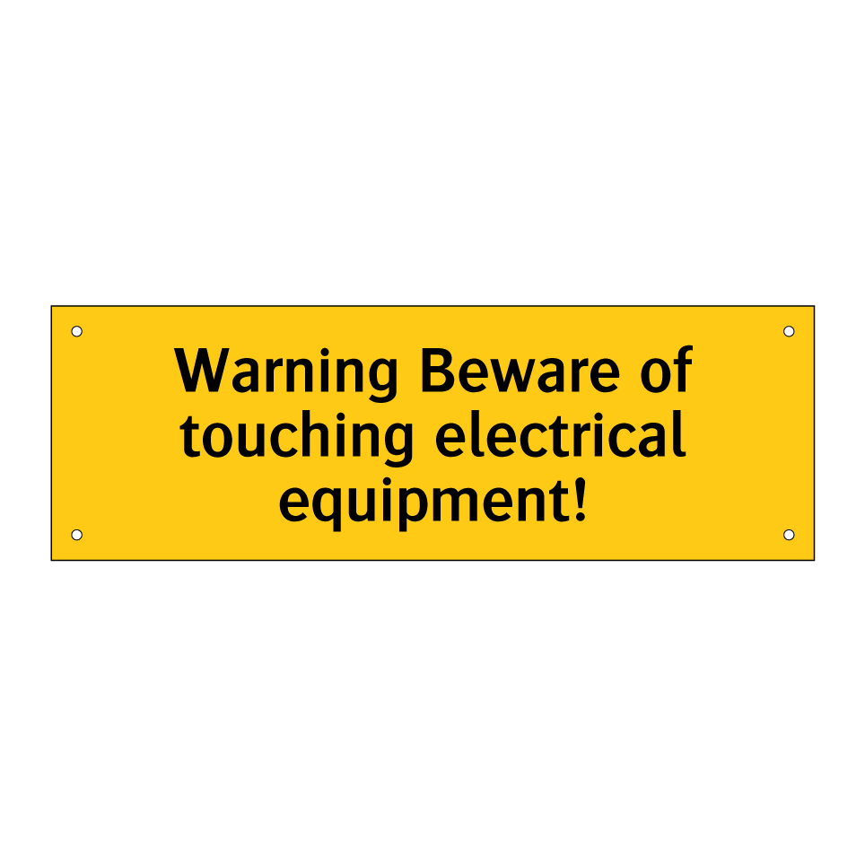Warning Beware of touching electrical equipment!