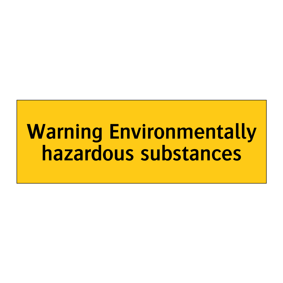 Warning Environmentally hazardous substances