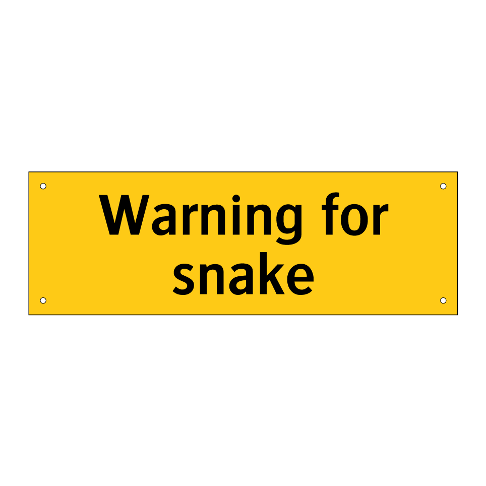 Warning for snake