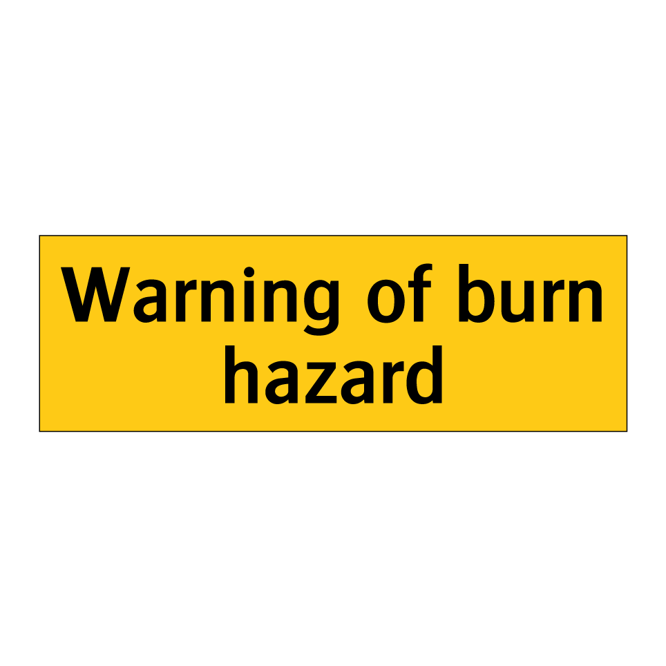 Warning of burn hazard