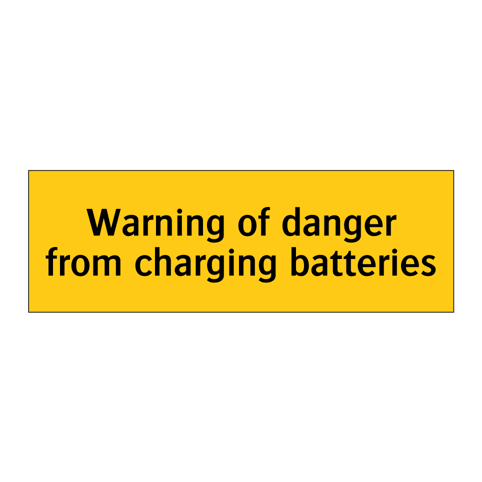 Warning of danger from charging batteries