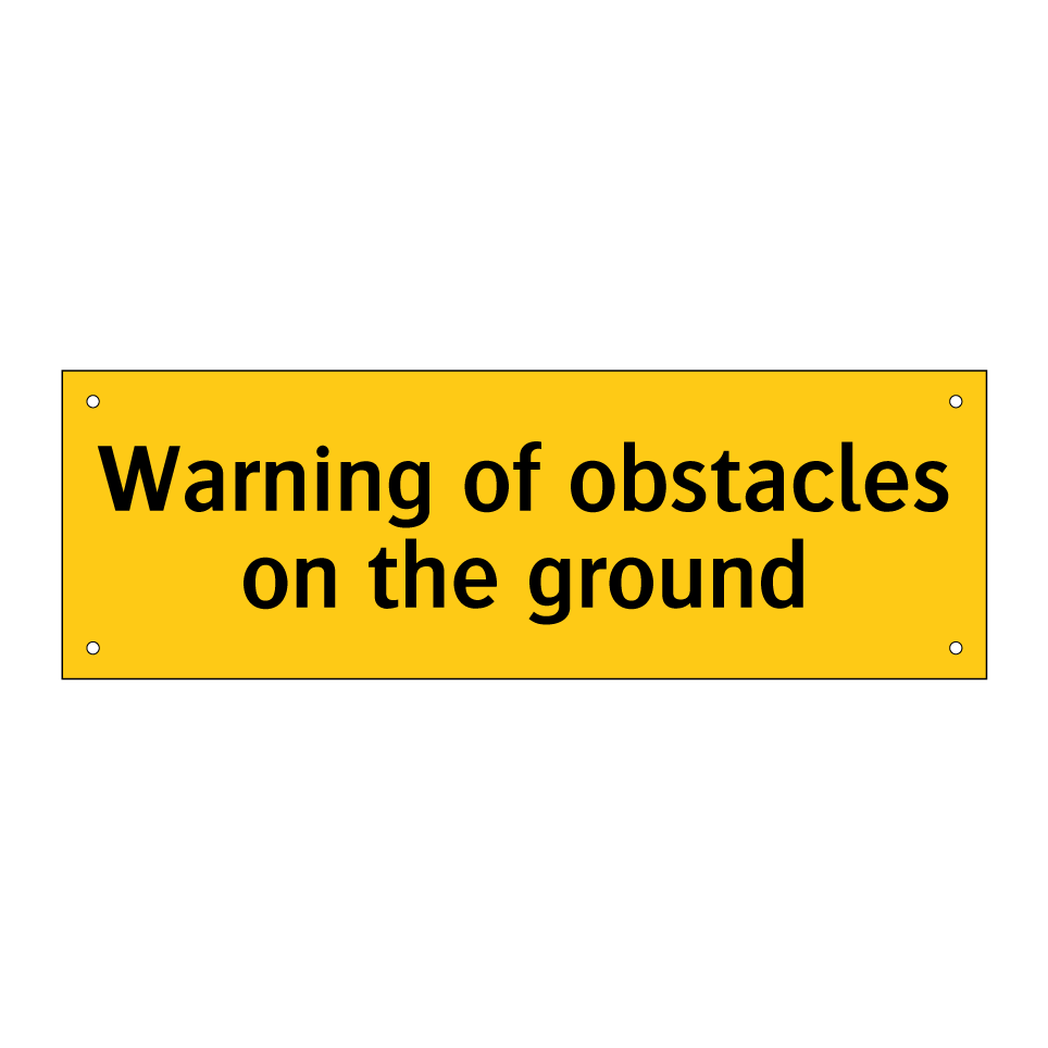 Warning of obstacles on the ground