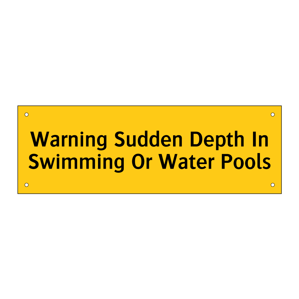 Warning Sudden Depth In Swimming Or Water Pools