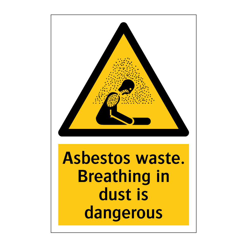 Asbestos waste. Breathing in dust is dangerous
