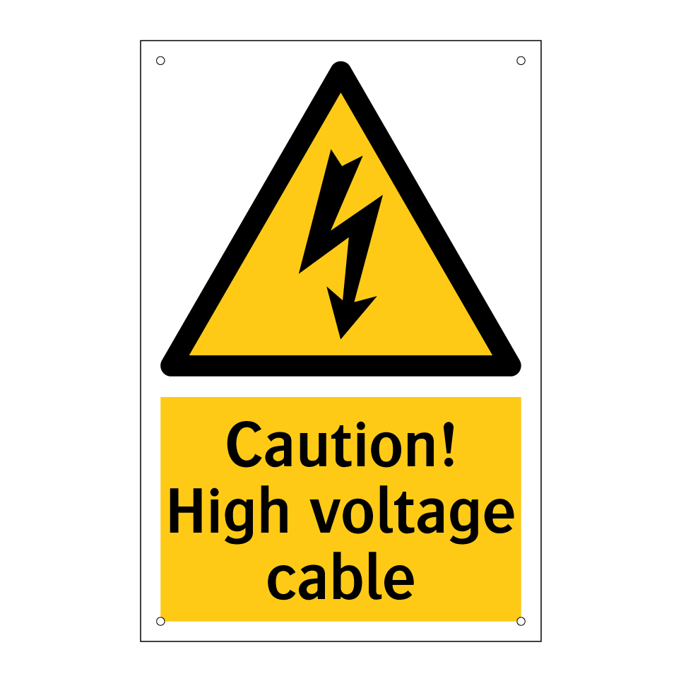 Caution! High voltage cable