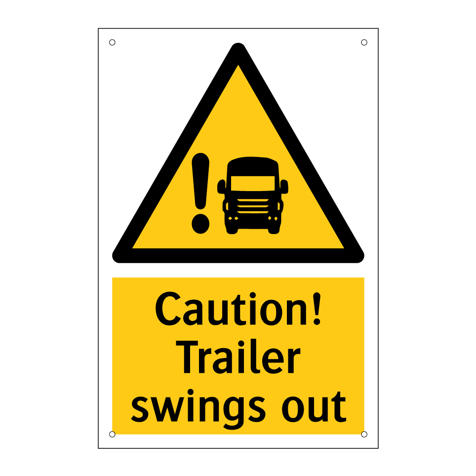 Caution! Trailer swings out