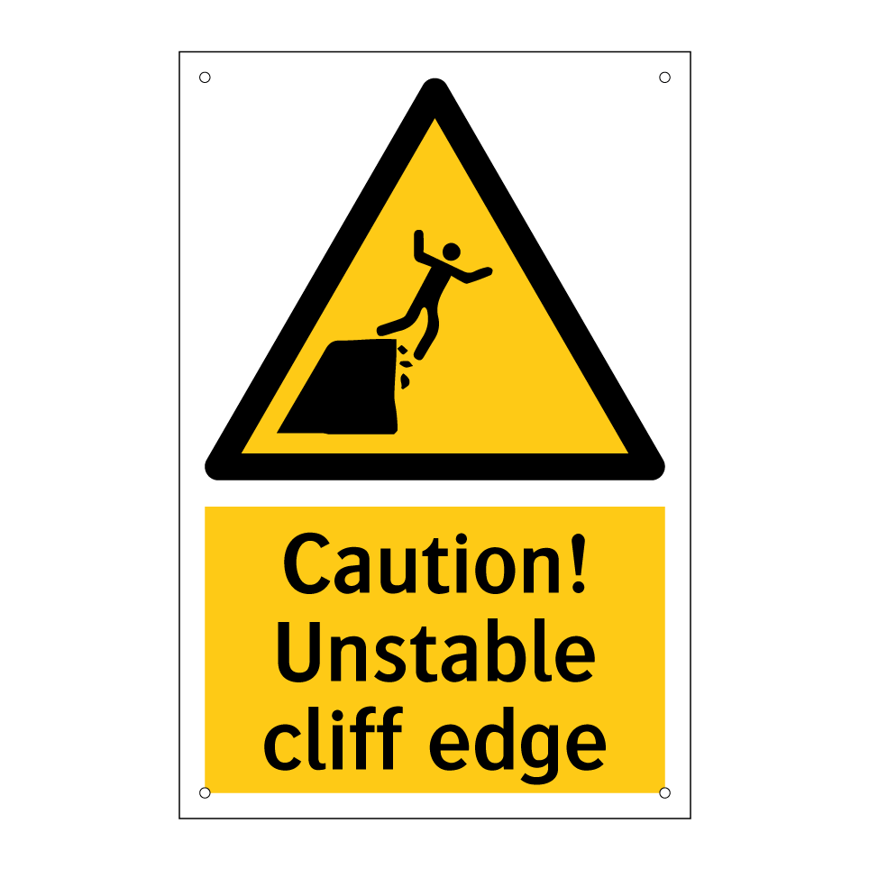 Caution! Unstable cliff edge