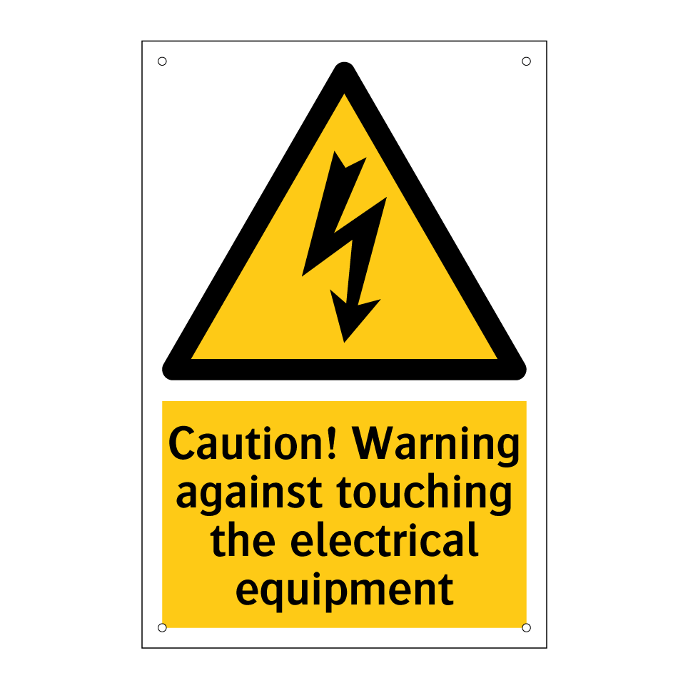 Caution! Warning against touching the electrical equipment