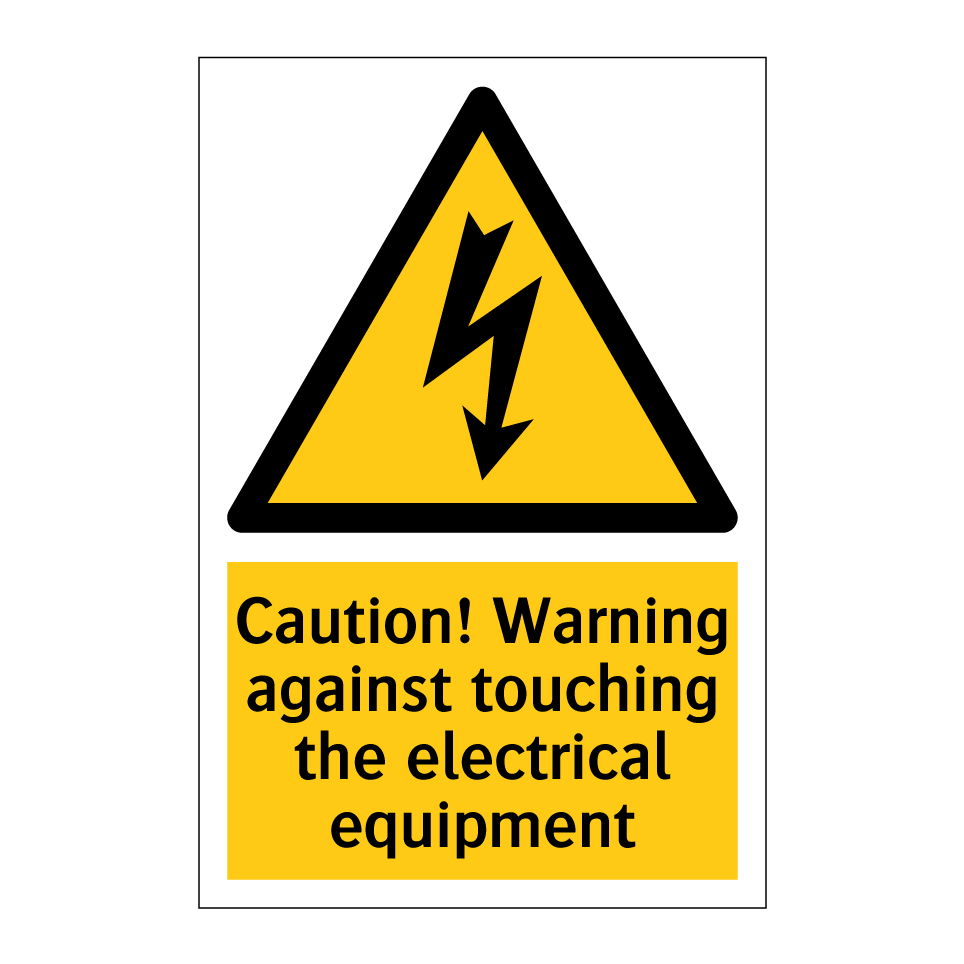 Caution! Warning against touching the electrical equipment