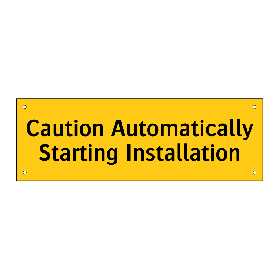 Caution Automatically Starting Installation
