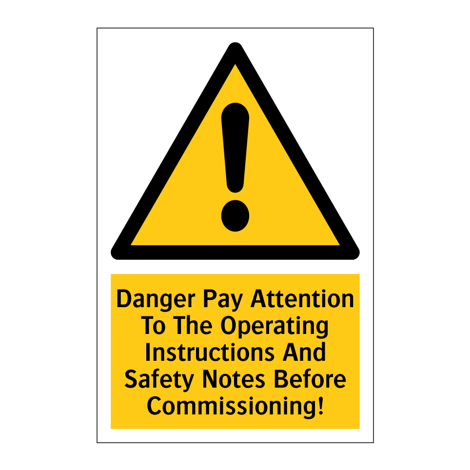 Danger Pay Attention To The Operating Instructions And Safety Notes Before Commissioning!