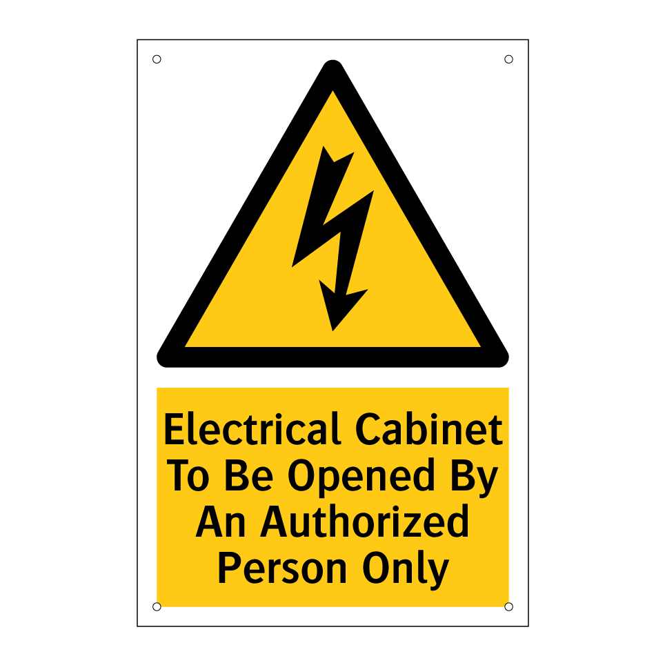 Electrical Cabinet To Be Opened By An Authorized Person Only