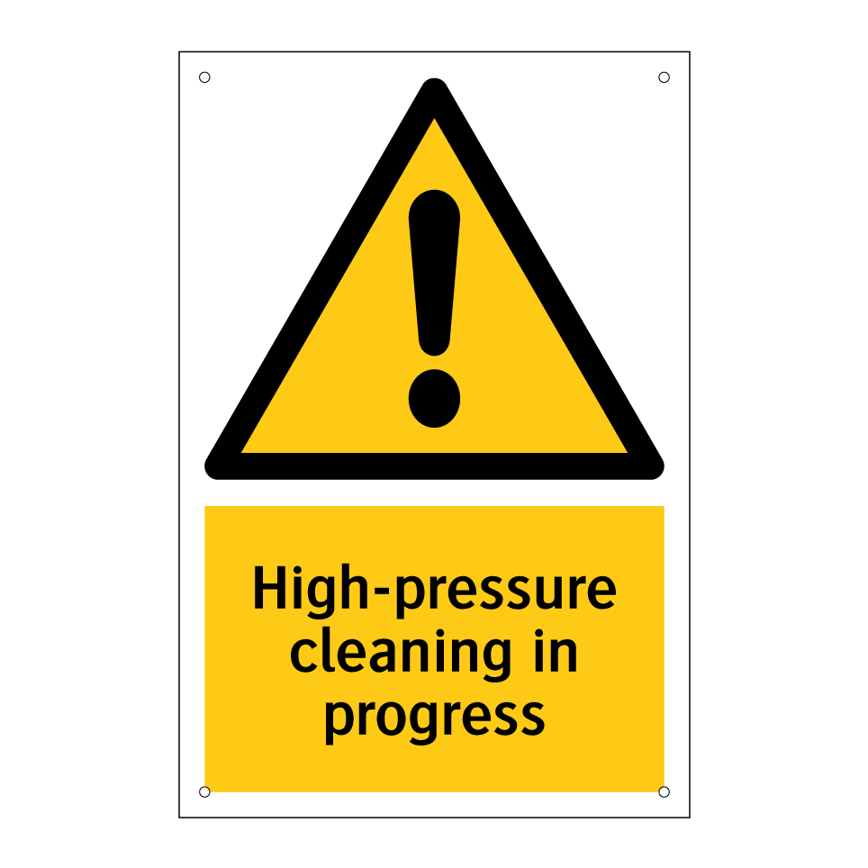 High-pressure cleaning in progress