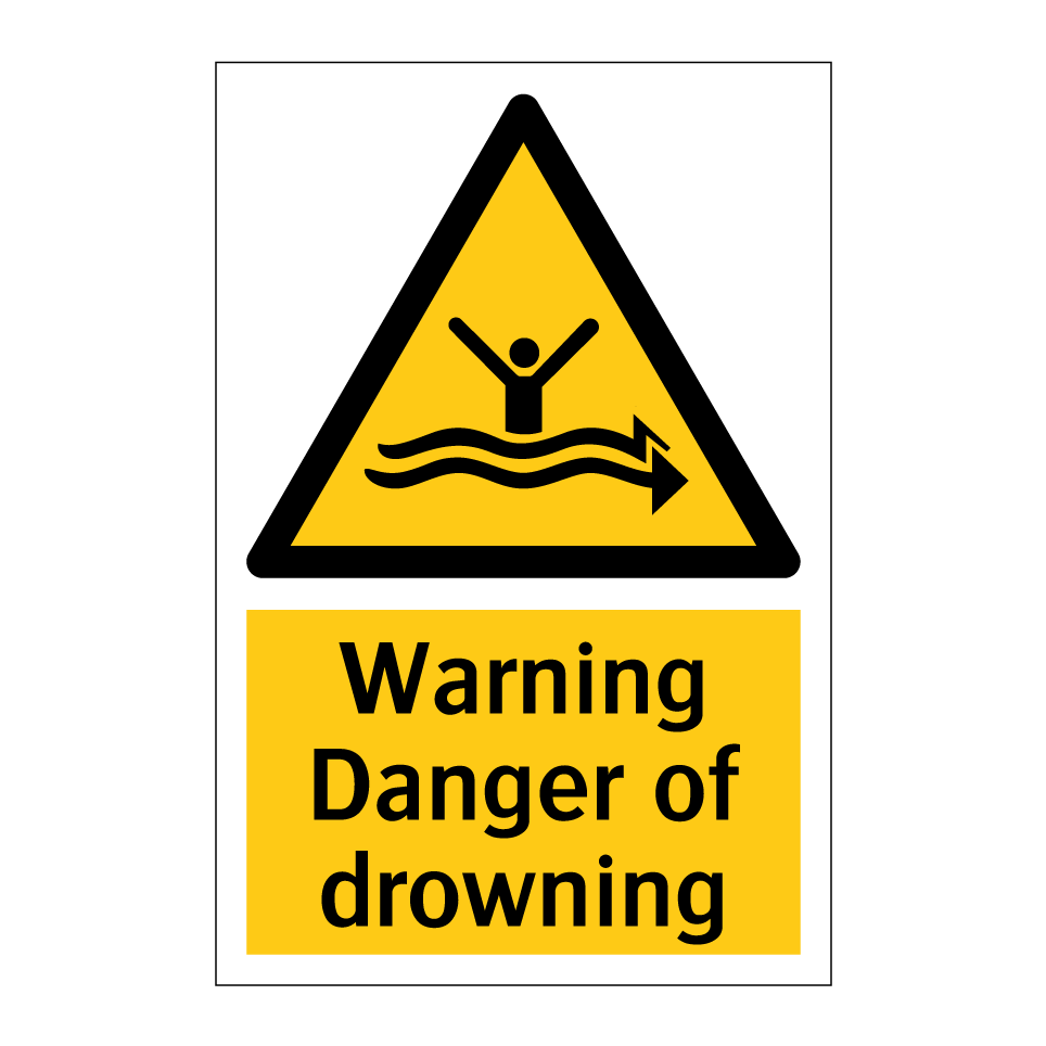 Warning Danger of drowning