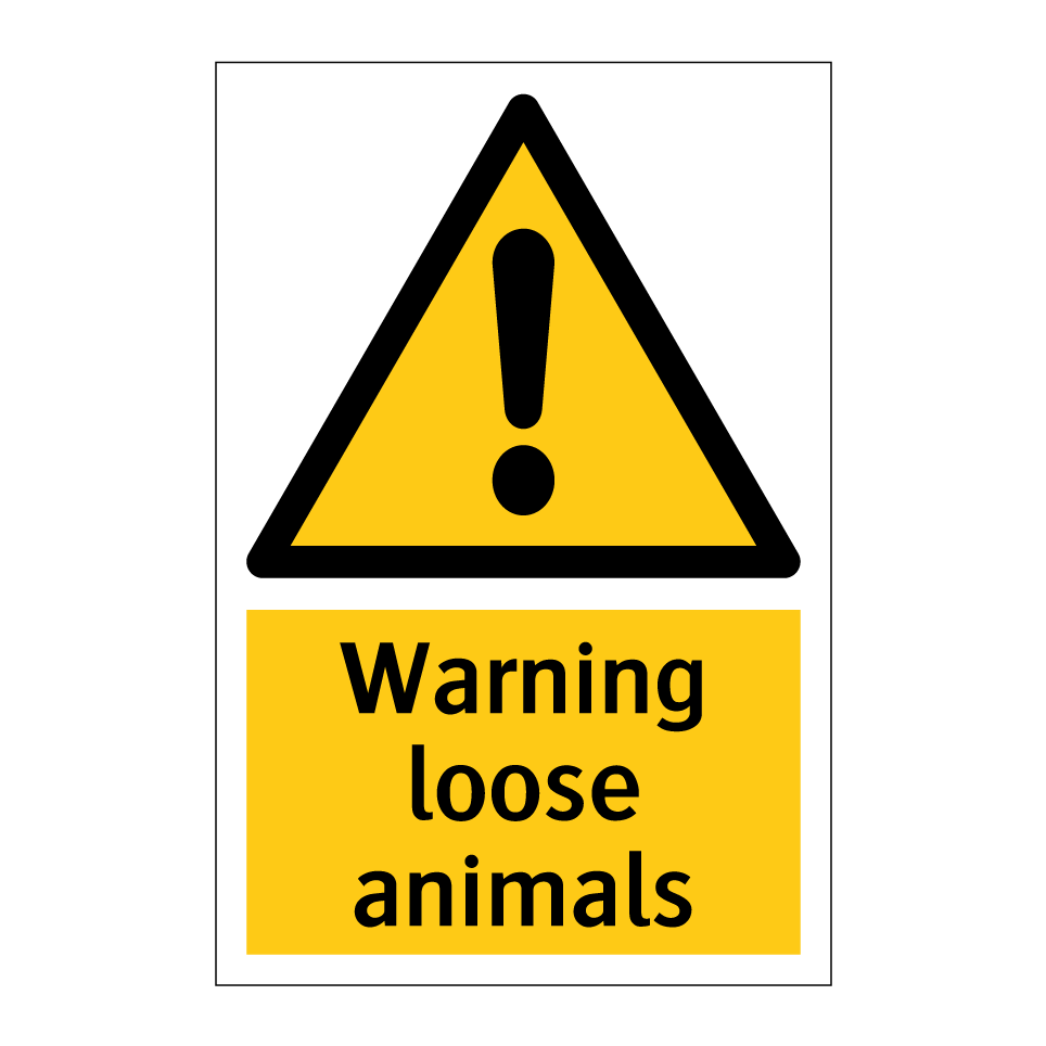 Warning loose animals