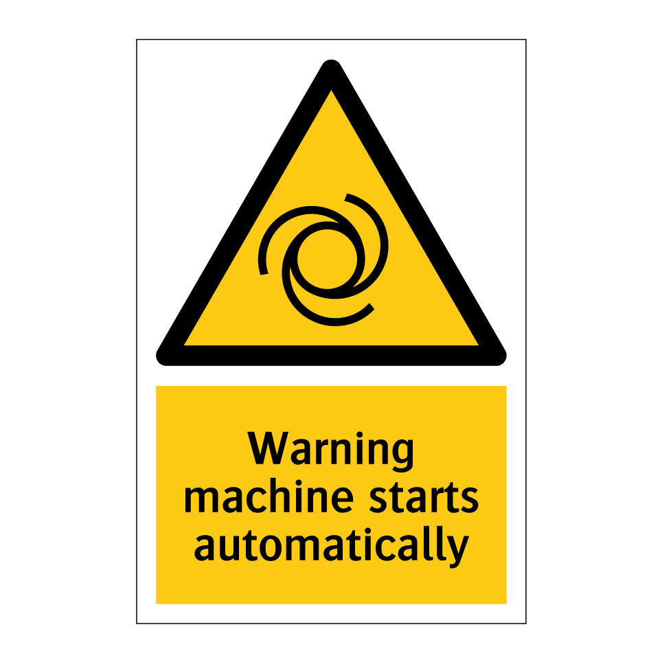 Warning machine starts automatically