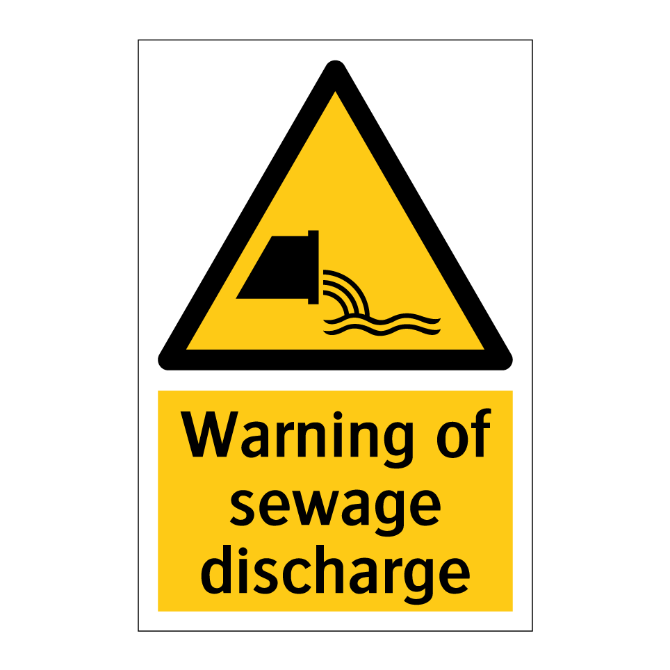 Warning of sewage discharge