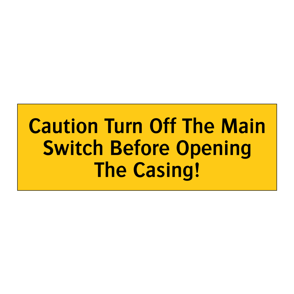 Caution Turn Off The Main Switch Before Opening The Casing!