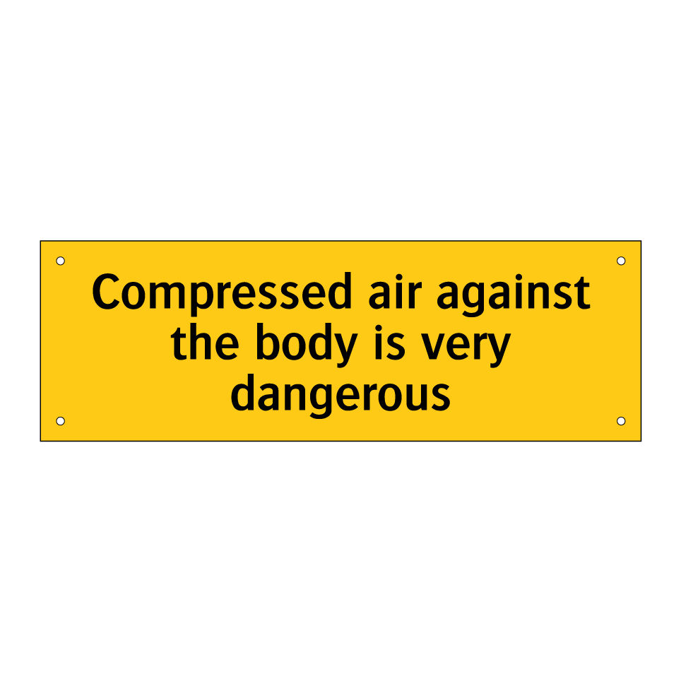Compressed air against the body is very dangerous