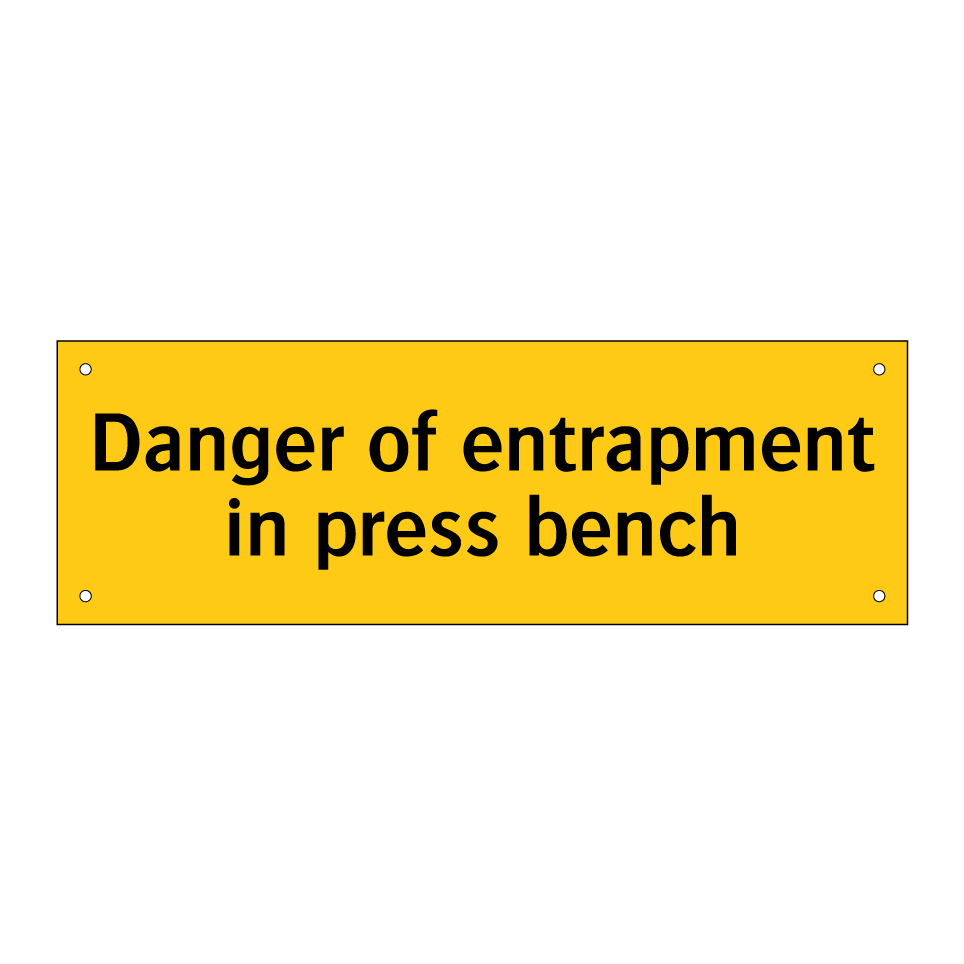 Danger of entrapment in press bench