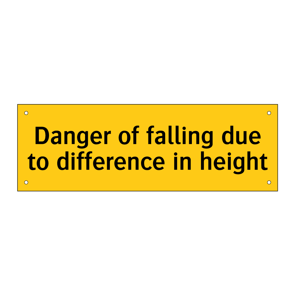 Danger of falling due to difference in height