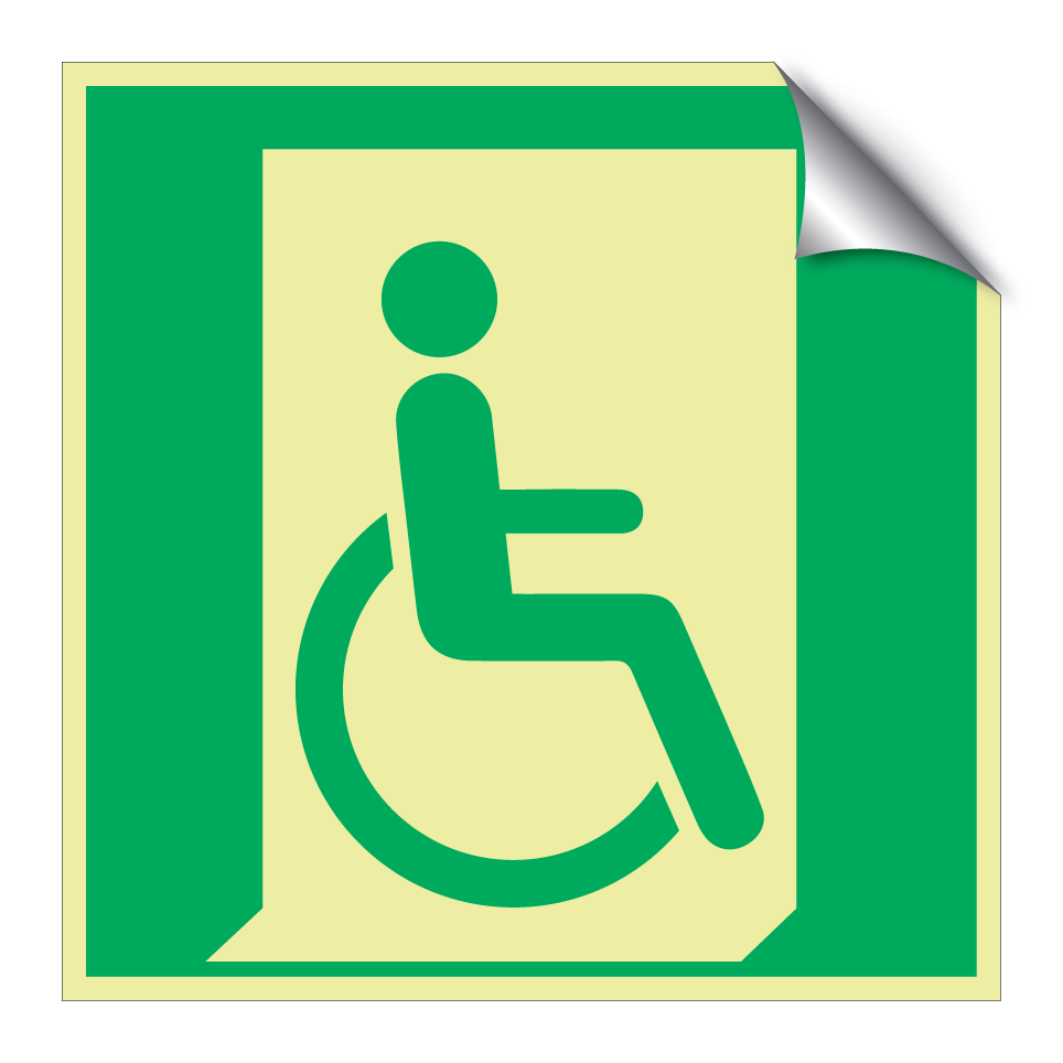 E030 Emergency exit for people unable to walk or with walking impairment (right)