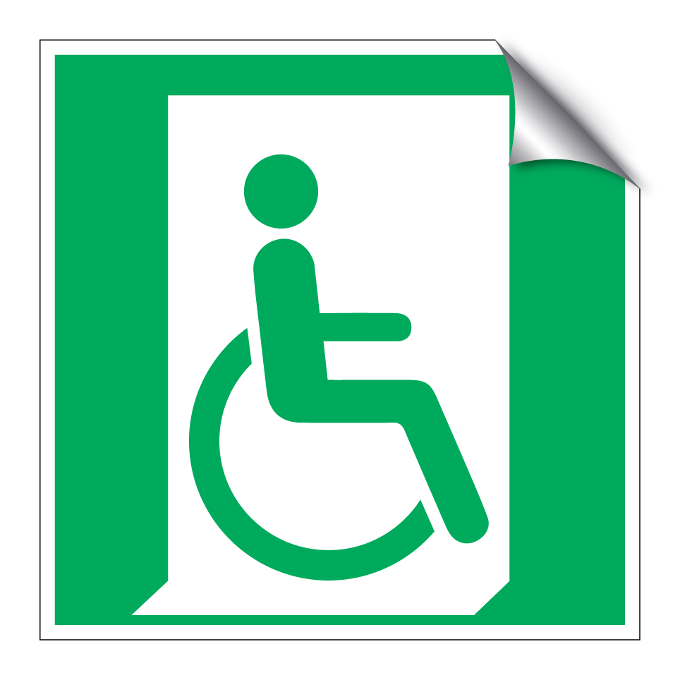 E030 Emergency exit for people unable to walk or with walking impairment (right)