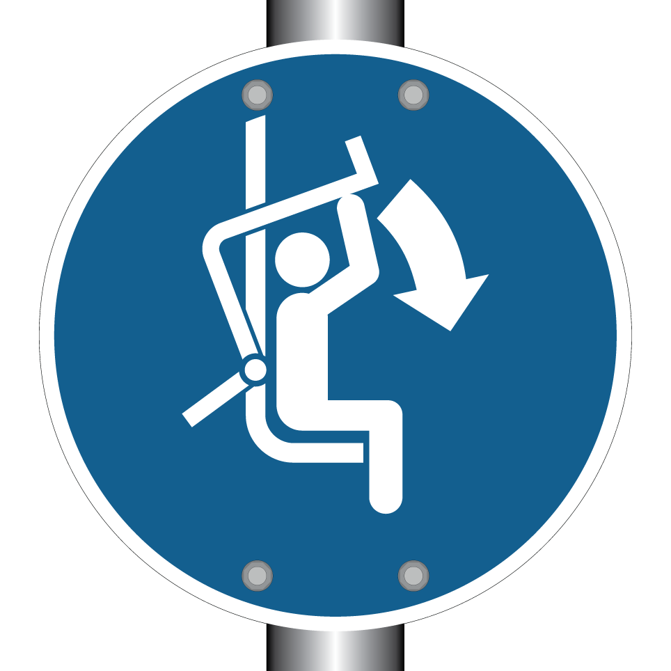 M033 Close safety bar of chairlift