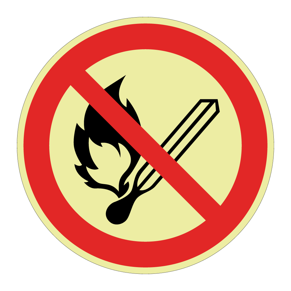P003 No open flame; Fire, open ignition source and smoking prohibited