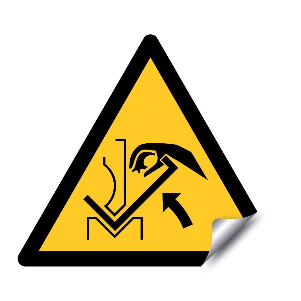 W031 Warning Hand crushing between press brake and material
