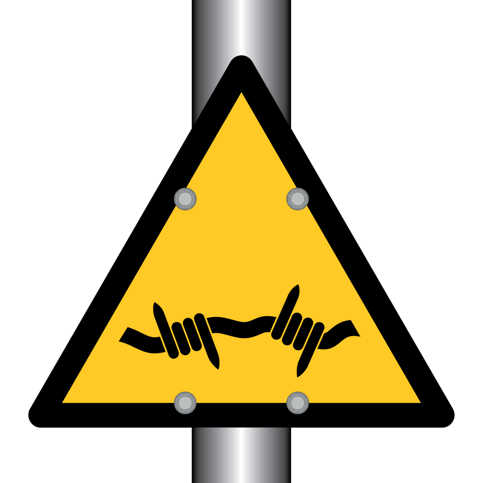 W033 Warning Barbed wire